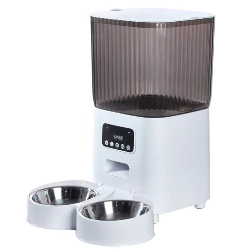 Automatic Pet Feeder Dual Bowl Stainless - Automatyczny karmnik dla zwierząt 5L z