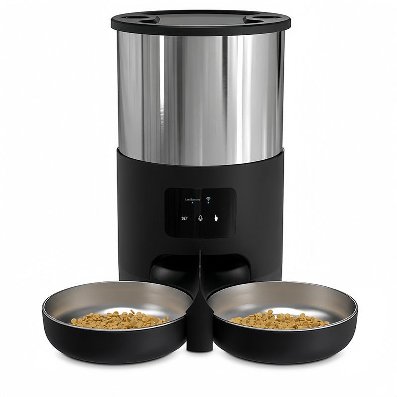 Automatic Pet Feeder Dual Bowl Stainless - Inteligentna automatyczna podajnik karmy dla zwierząt