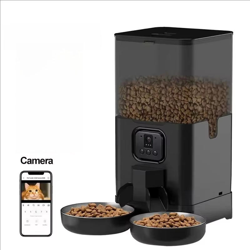 Automatic Pet Feeder Dual Bowl Stainless - Automatyczny podajnik karmy dla psów z