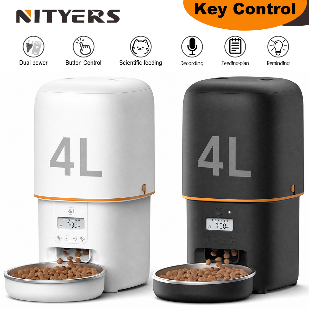 Automatic Pet Feeder Dual Bowl Stainless - Automatyczny podajnik karmy dla kota NITYERS