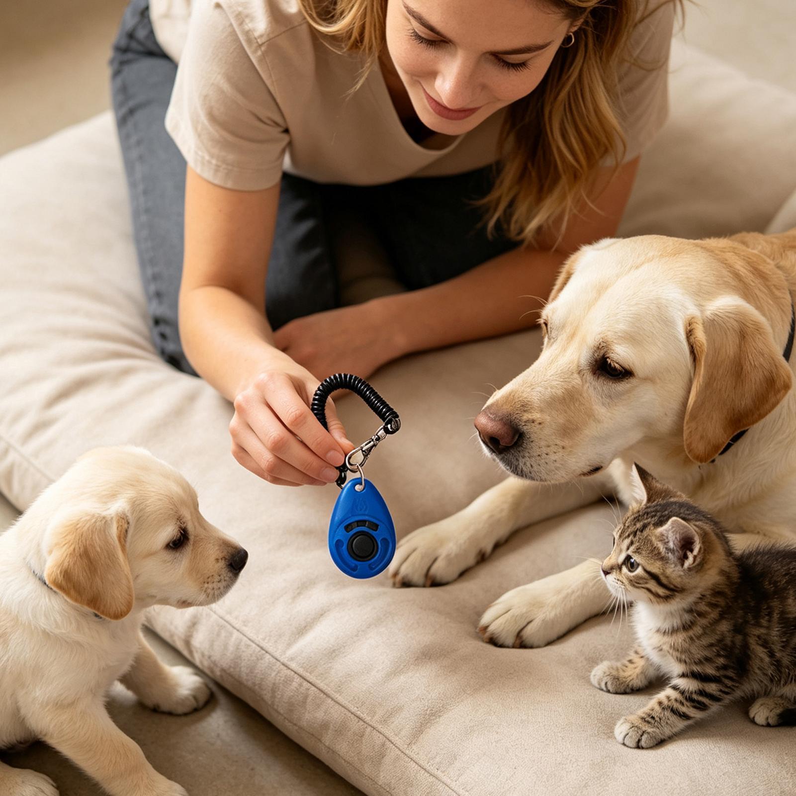 Dog Clicker Training With Wrist Strap - Kliker do tresury psów, urządzenie do
