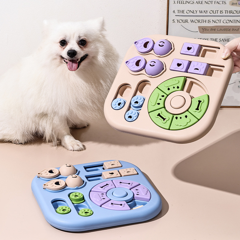 Dog Slow Feeder Puzzle Toy Interactive - Interaktywne zabawki-puzzle dla psów, plastikowe dozowniki