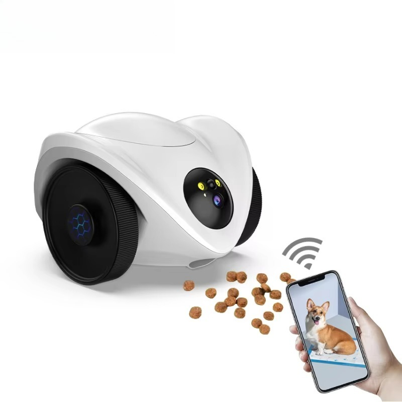 Pet Treat Dispenser Camera Interactive - Inteligentny robot dla zwierząt z laserem,