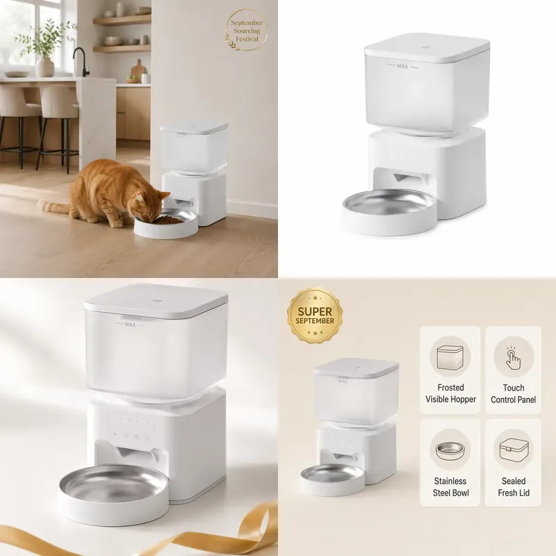 Smart Pet Feeder Camera 1080P Wifi - Inteligentny podajnik karmy dla zwierząt z