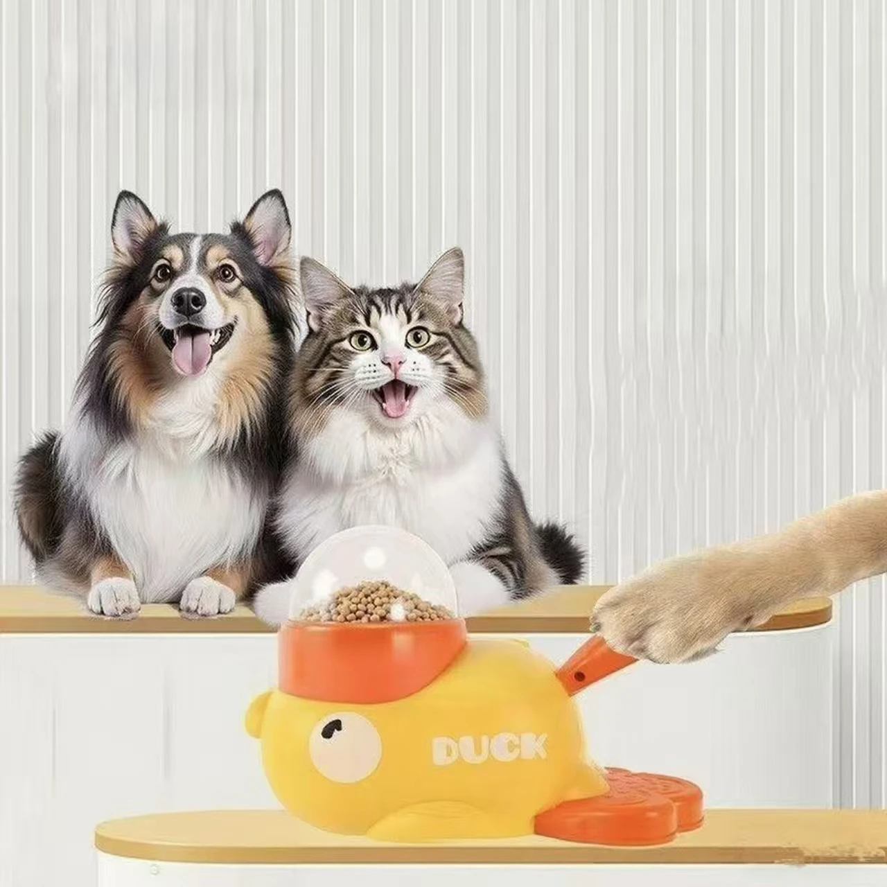Dog Slow Feeder Puzzle Toy Interactive - Żółty interaktywny dozownik smakołyków dla kotów