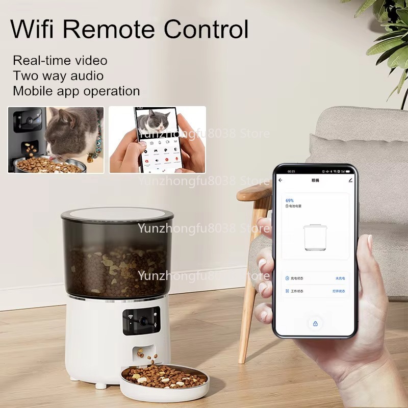 Smart Pet Feeder Camera 1080P Wifi - Automatyczny podajnik karmy dla zwierząt z