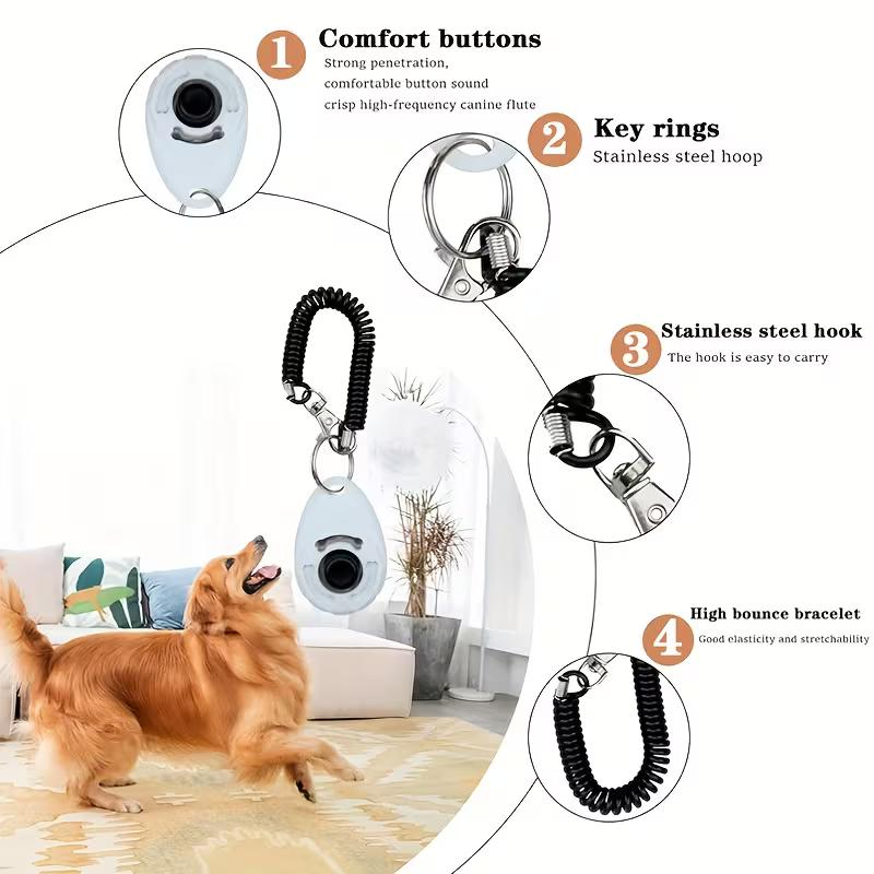Kliker do tresury psów 2 w 1,  – Dog Clicker Training With Wrist Strap recenzja i cena