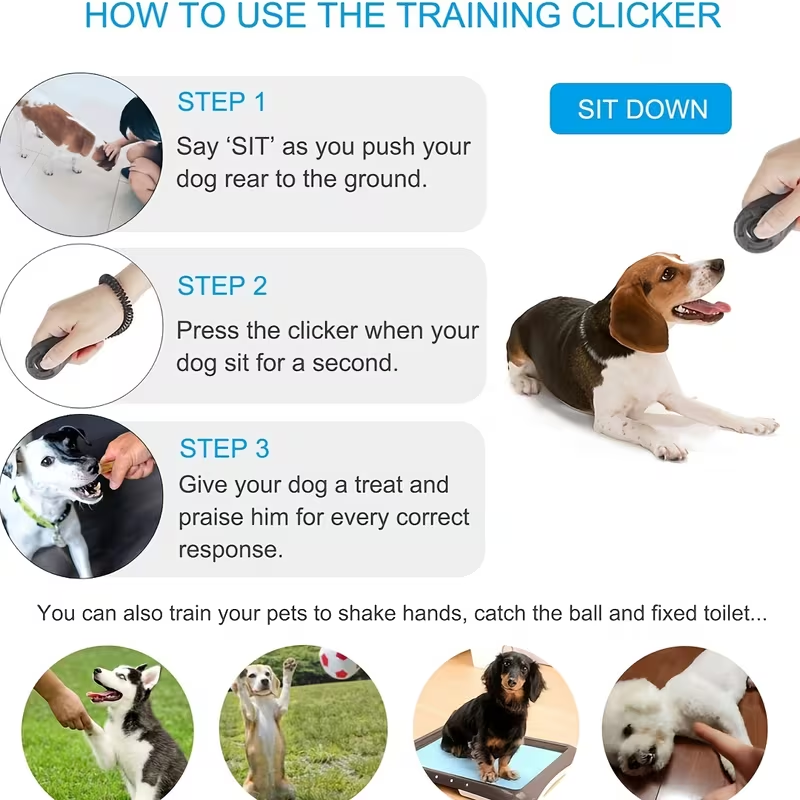 Kliker do tresury psów 2 w 1,  – Dog Clicker Training With Wrist Strap recenzja i cena