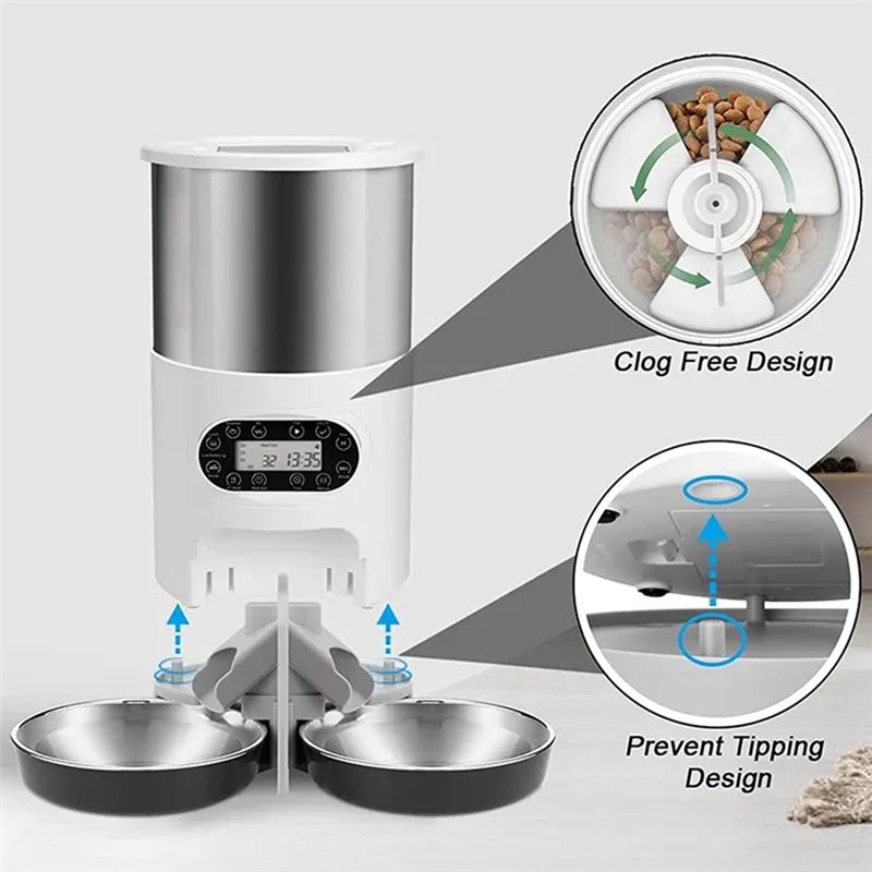 A76I-4.5L Automatyczny dozowni – Automatic Pet Feeder Dual Bowl Stainless recenzja i cena