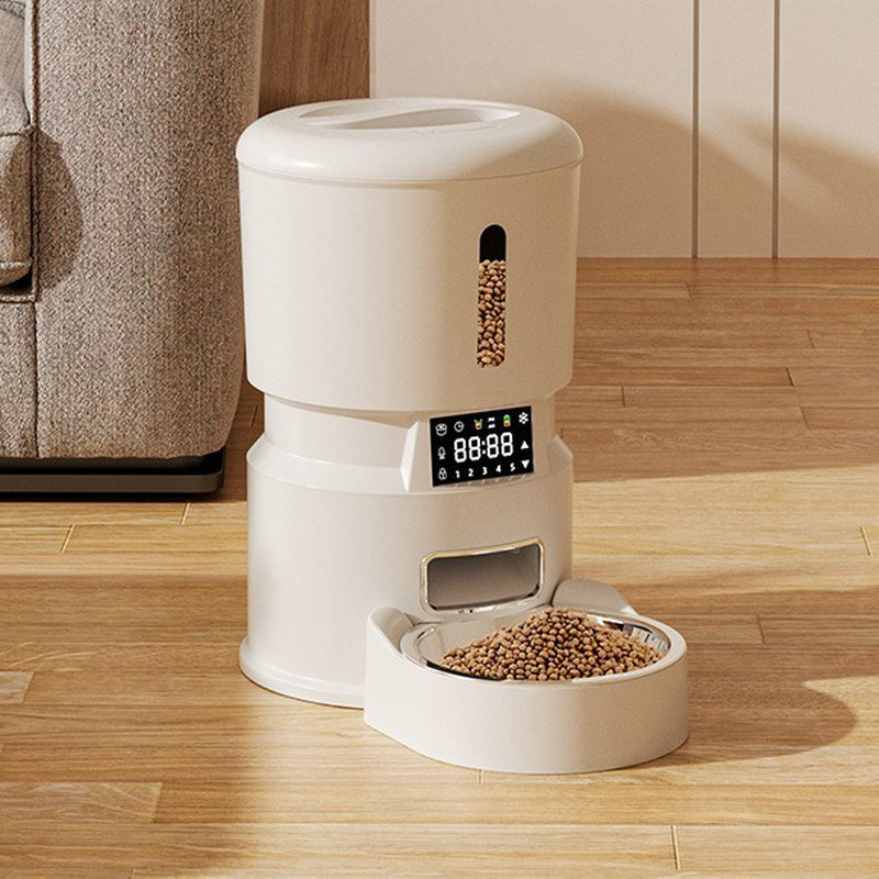 Nowy inteligentny biały plasti – Automatic Pet Feeder Dual Bowl Stainless recenzja i cena