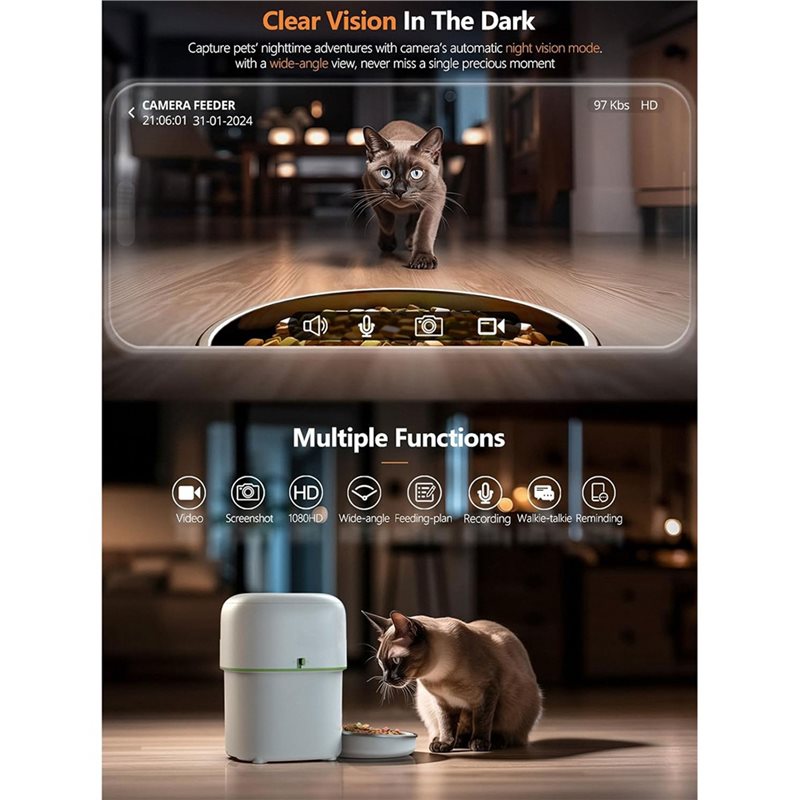 Inteligentny dozownik karmy dl – Smart Pet Feeder Camera 1080P Wifi recenzja i cena