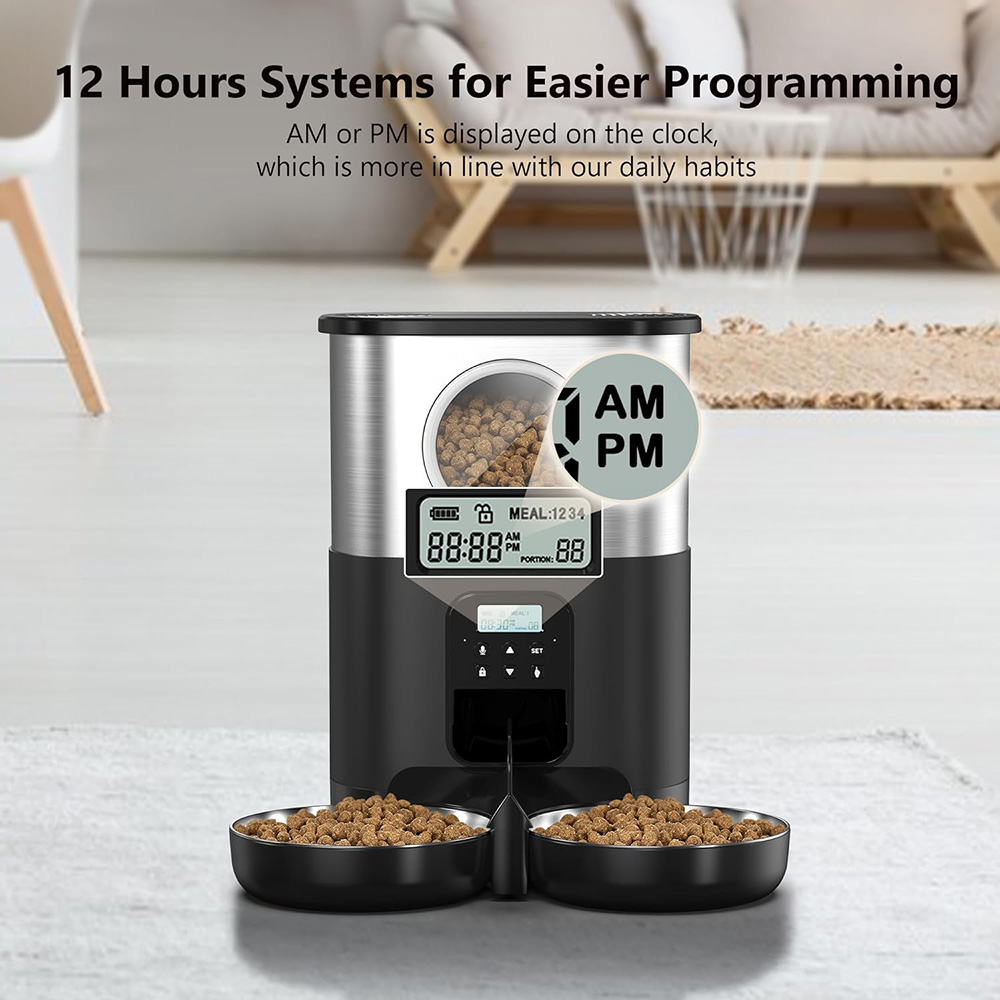Hurtowy automatyczny podajnik  – Automatic Pet Feeder Dual Bowl Stainless recenzja i cena
